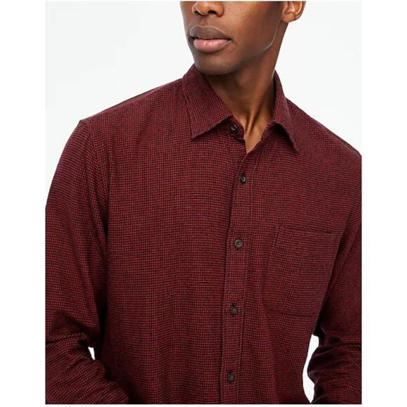 J Crew Mens Slim Flannel Shirt S NWT Red Black CA920 J.Crew Plaid Check - Picture 3 of 6